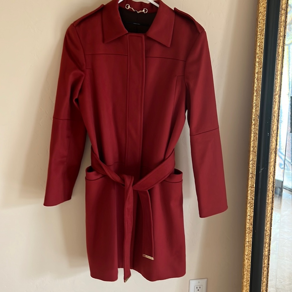 GUCCI Made in Italy Single Breasted Scarlet Red 100% Lana Wool Coat